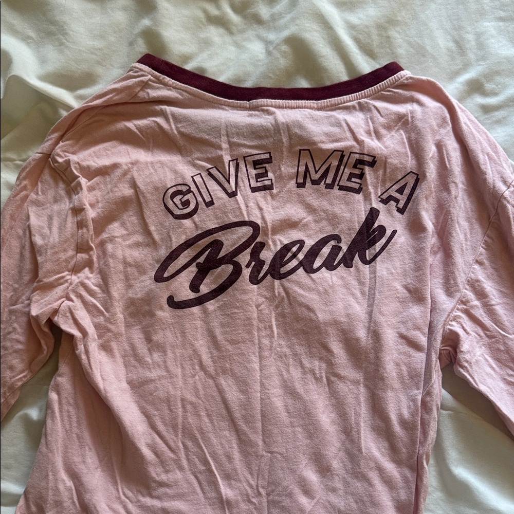 Rebellious One Pink Long Sleeve Tee with Coffee Cup Design